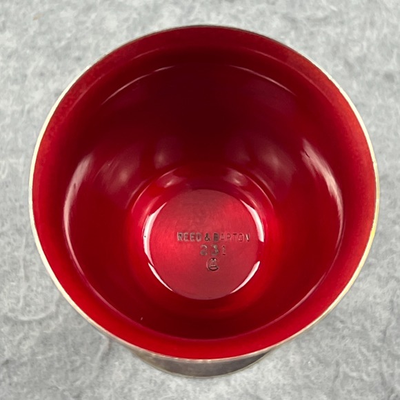 Vintage Reed & Barton Silverplate Double Jigger Red and Green Enamel #231 - Picture 5 of 12